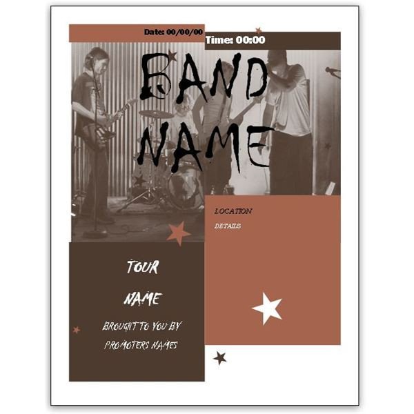 Download Free Band Flyer Templates for MS Word or Publisher