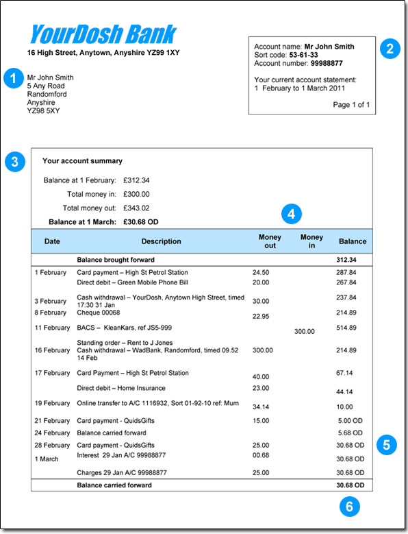 8 bank statement template free