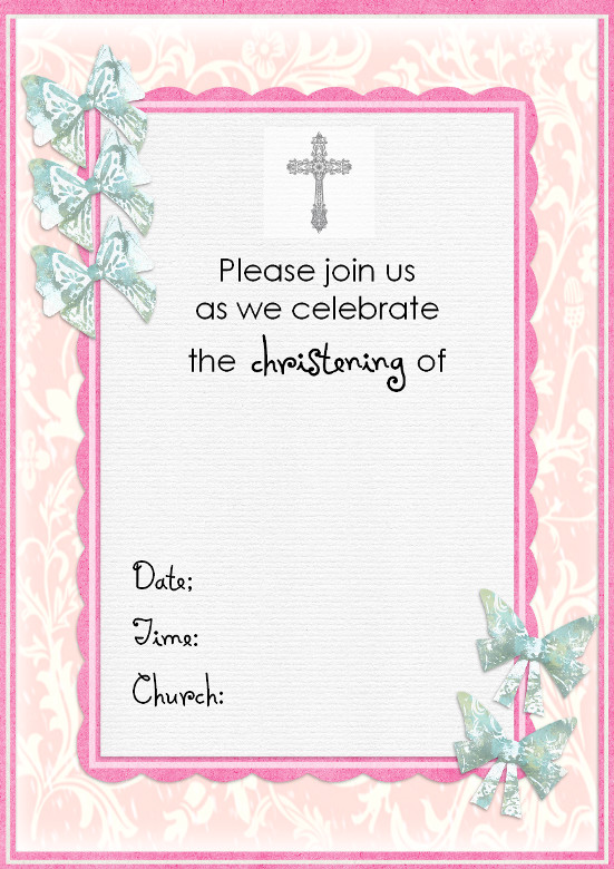 Free Christening Invitation Cards
