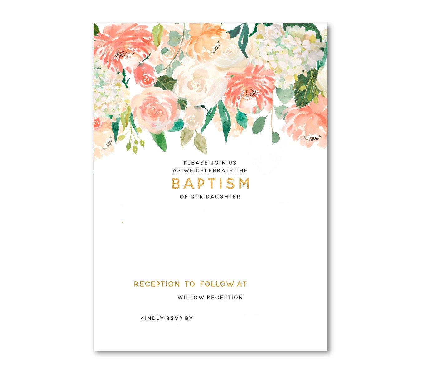Free FREE Template Free Floral Baptism Invitation Template