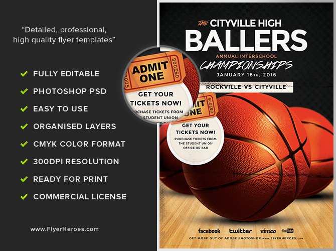 Basketball Flyer Template FlyerHeroes