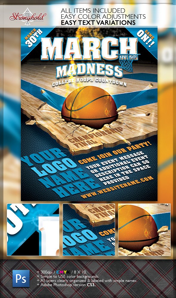 March Madness Basketball Flyer Template on Behance