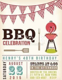 A Barbecue Free Printable Party Invitation Template