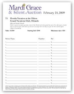 6 Silent Auction Bid Sheet Templates formats Examples