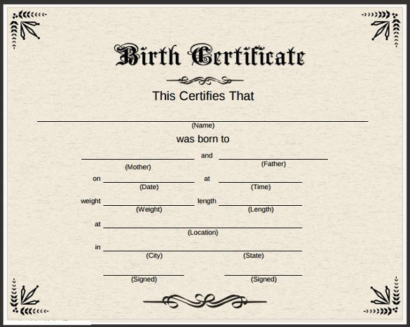 Birth Certificate Template 38 Word PDF PSD AI