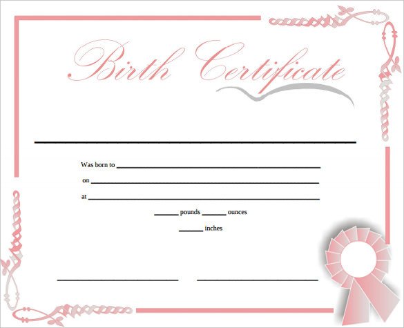 Birth Certificate Template 38 Word PDF PSD AI