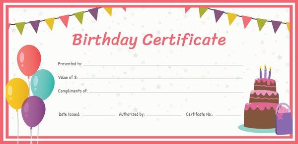 20 Birthday Gift Certificate Templates Free Sample