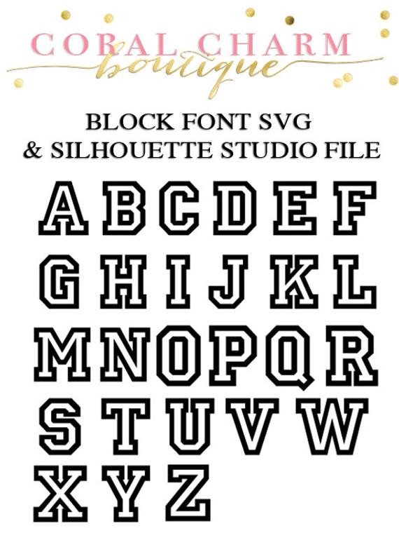 Varsity Block Font Files for Cutting Machines SVG and