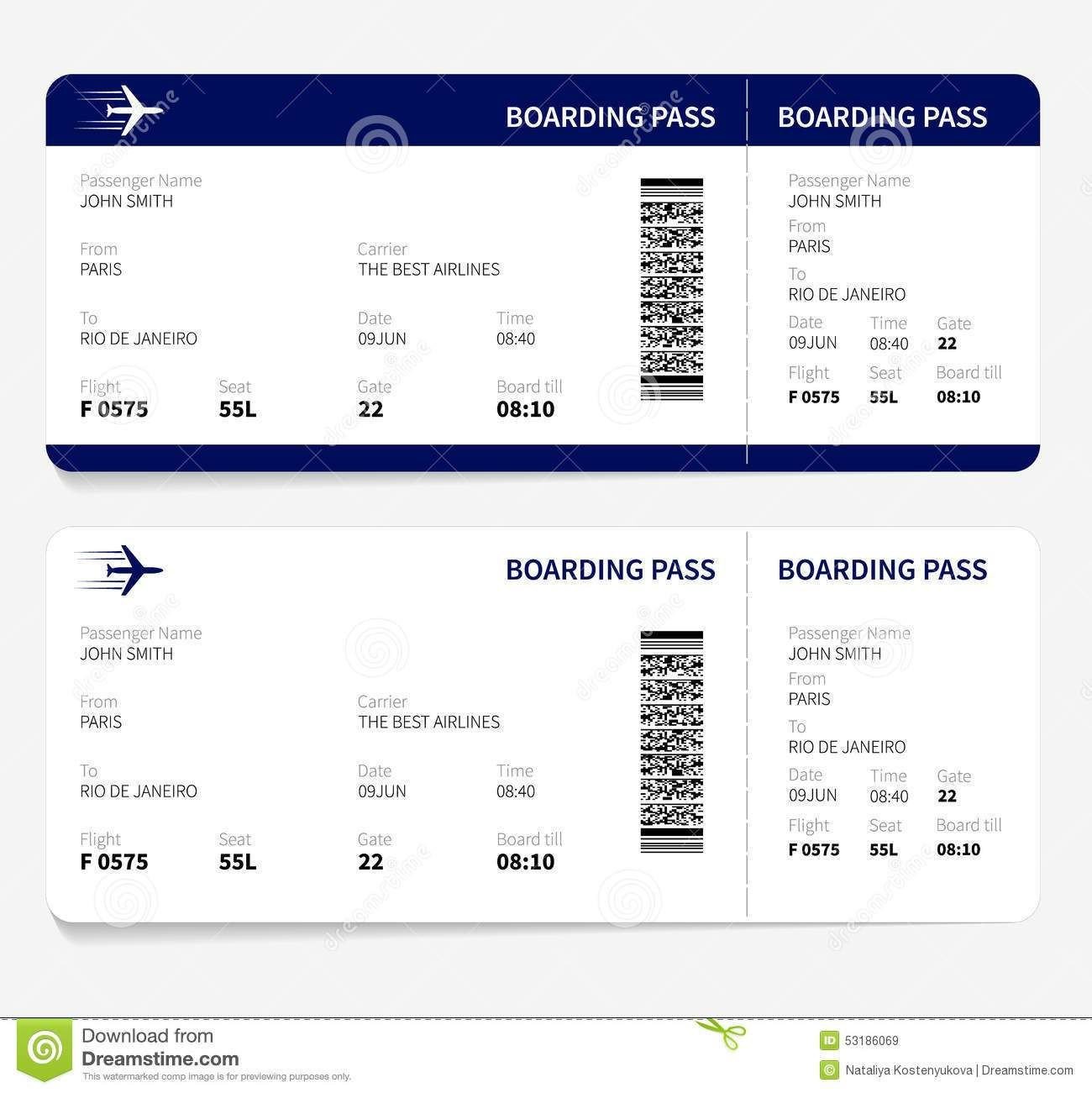 Airline Ticket Template Free Sample Customer Service