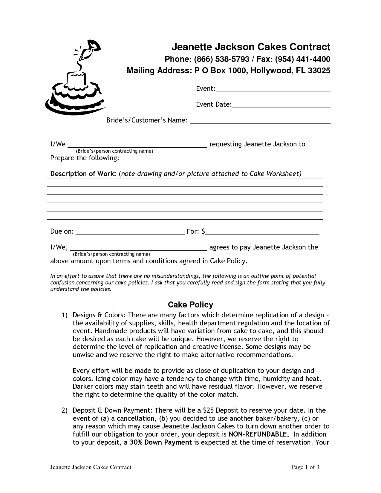 Wedding Cake Contract Pdf being creative