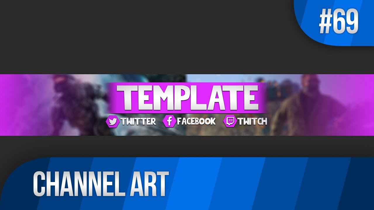 Cool Channel Art Template 69 Free shop Download