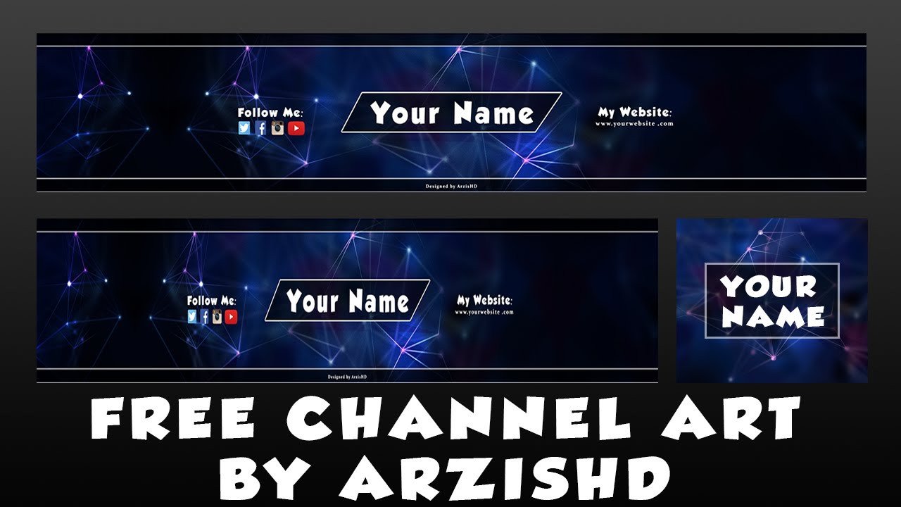 FREE Channel Art Banner Template by ArzisHD