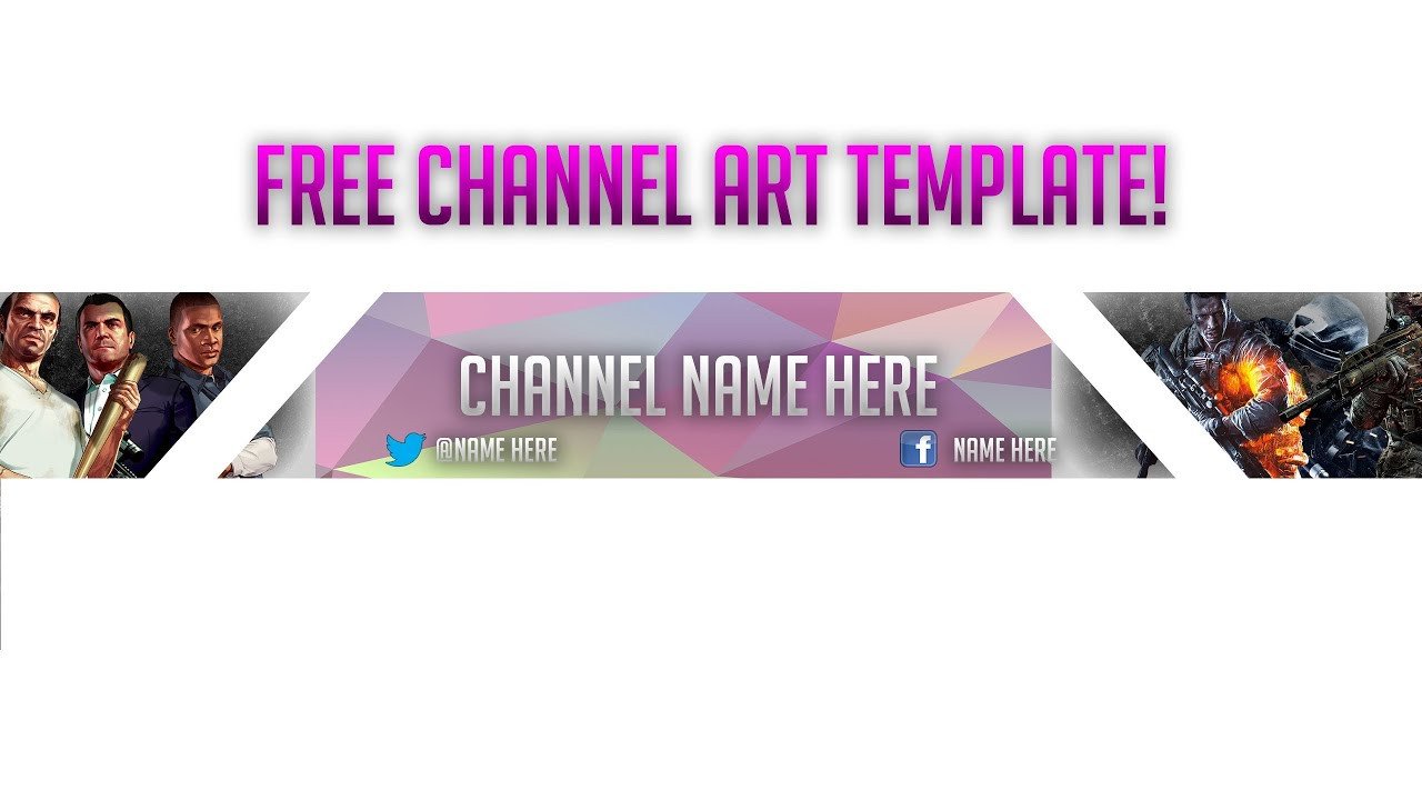 Free Channel Art Banner Template Gaming Channel Art