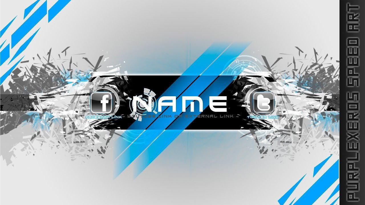 Free To Use Channel Art Template Elegant Shatter