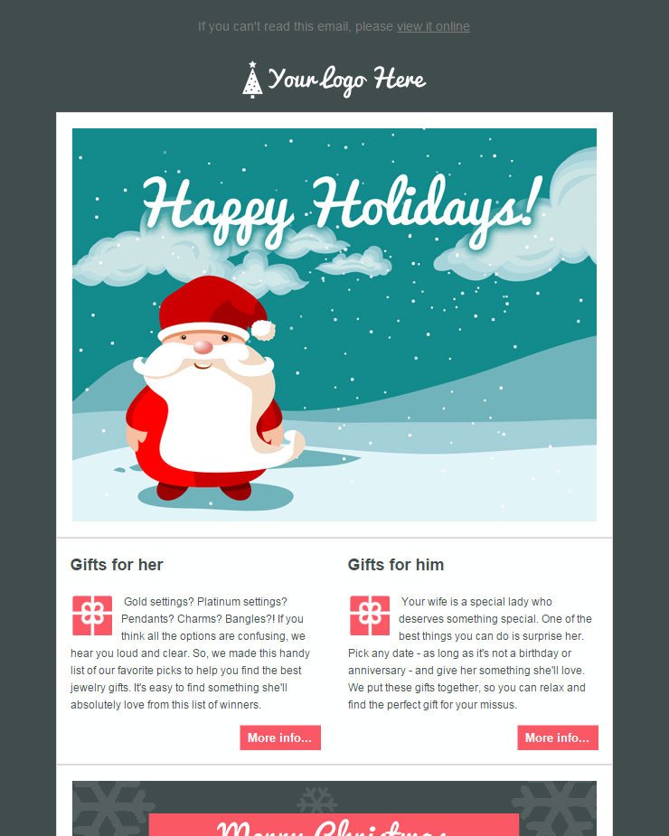 104 20 FREE Christmas and New Year Email Templates