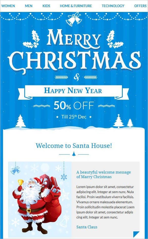 38 Christmas Email Newsletter Templates Free PSD EPS