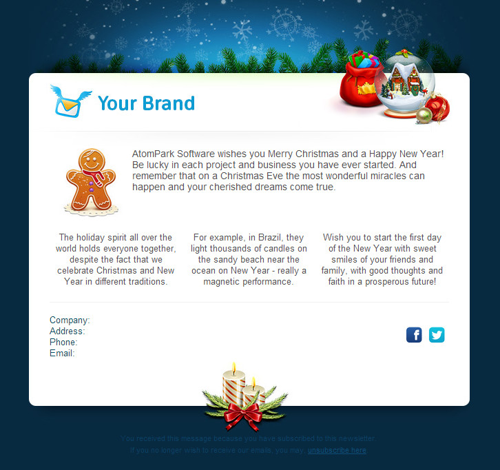 Christmas Email Templates for Free 2014 from Atompark