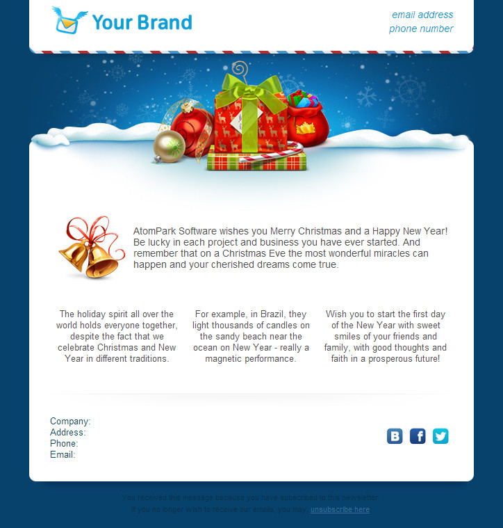 Christmas Email Templates for Free 2014 from Atompark