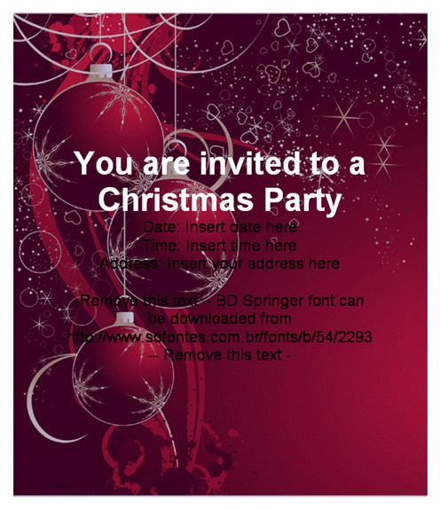 Beautiful Christmas Party Invitation Card