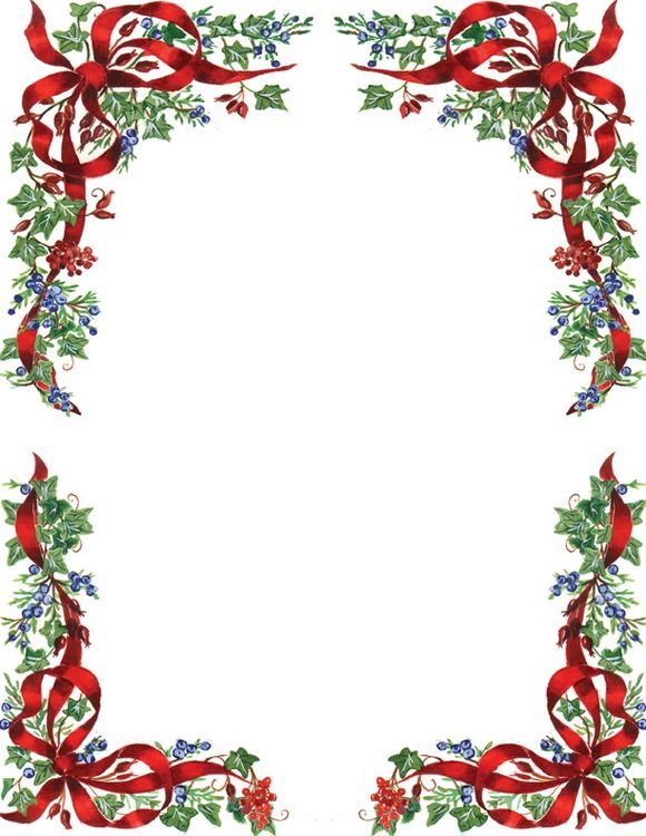 Ivy and Berries Christmas Letterhead Geographics 8 5x11