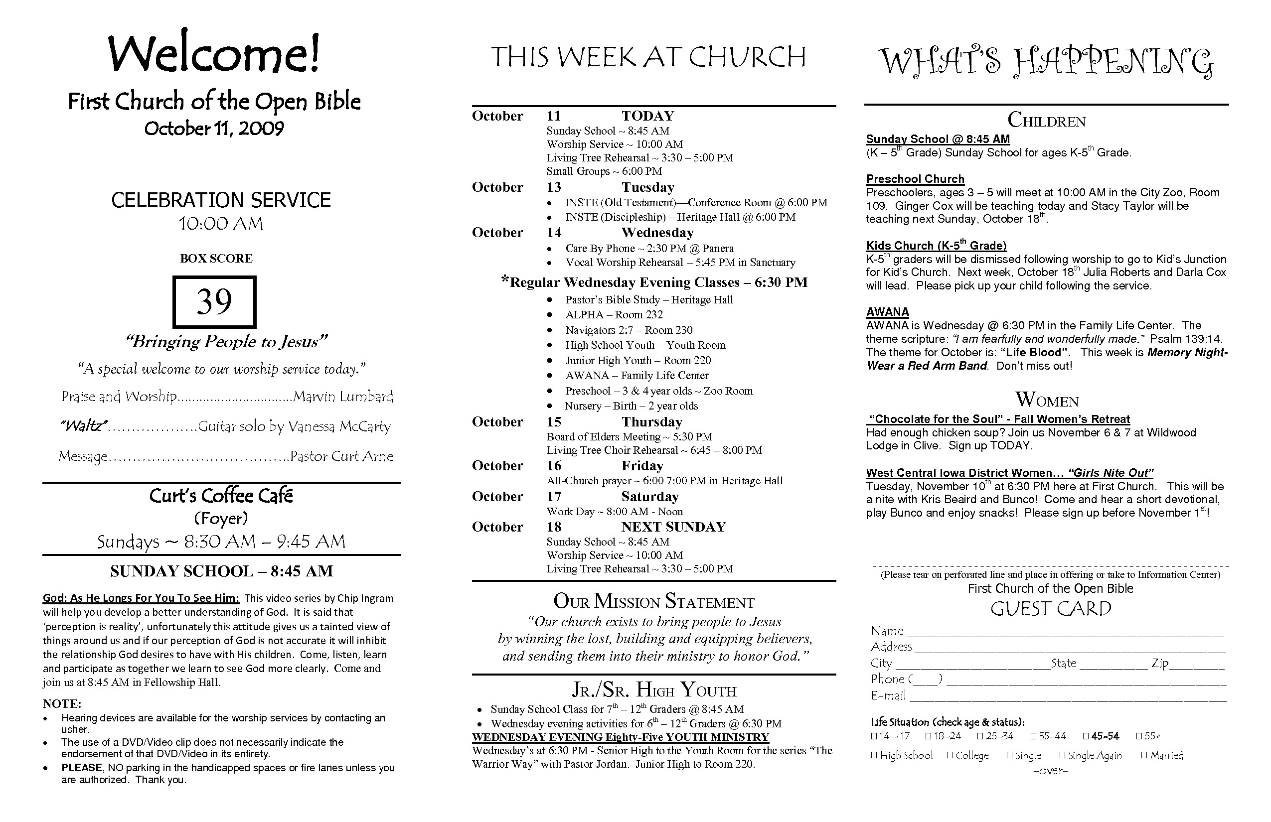 Church Bulletin Templates