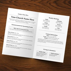 Church Bulletins Bulletin Printing Template