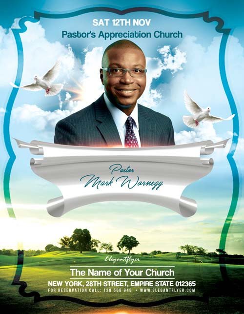 Pastors Appreciation Church Free Flyer Template Download PSD