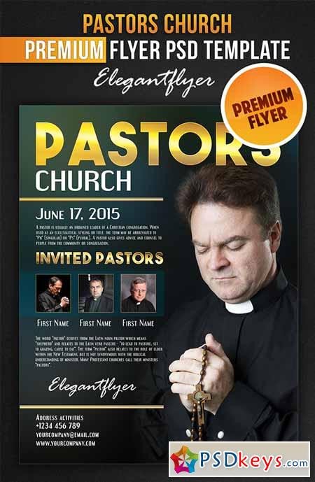 Pastors church – Flyer PSD Template Cover