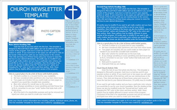 4 Church Newsletter Templates