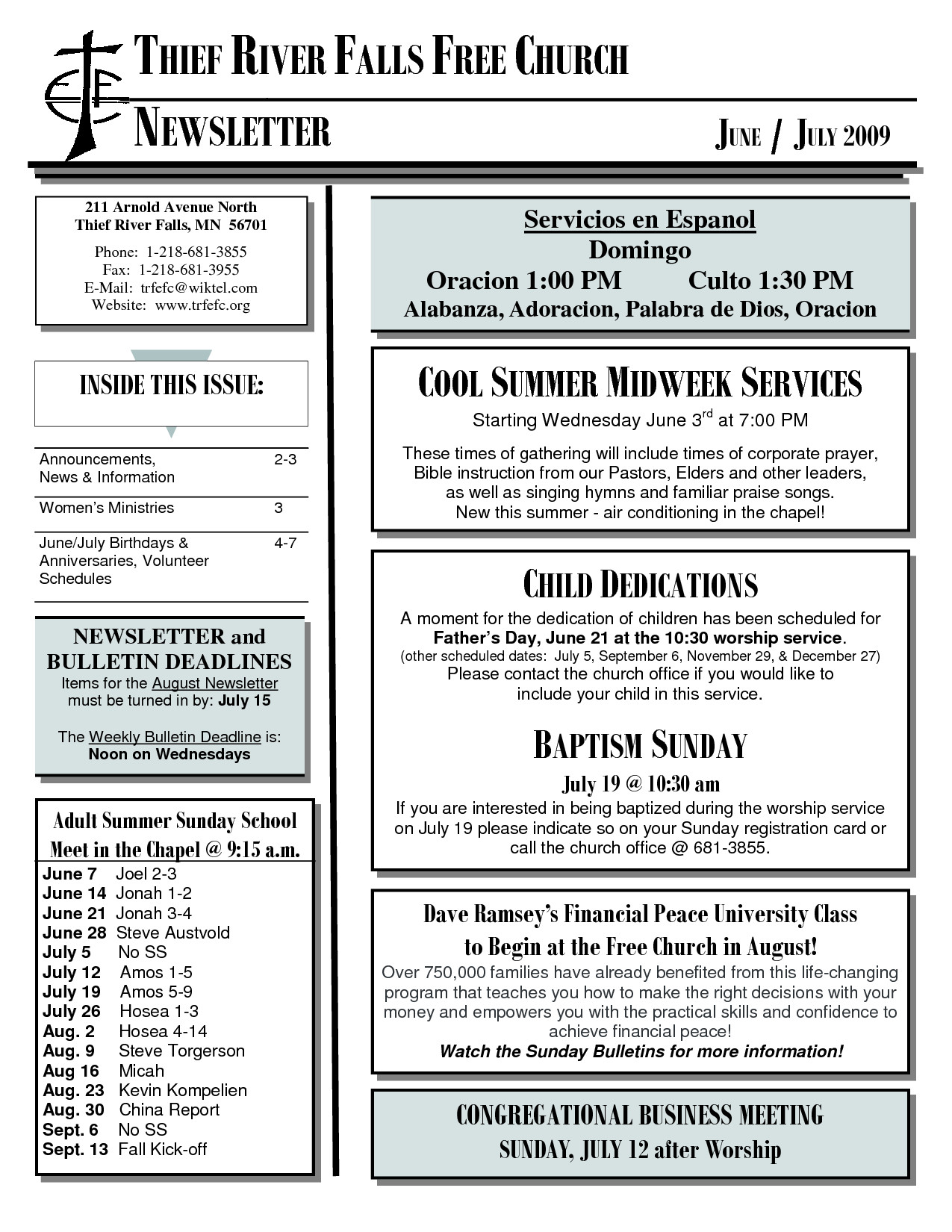 8 Best of Church Newsletter Format Youth Church