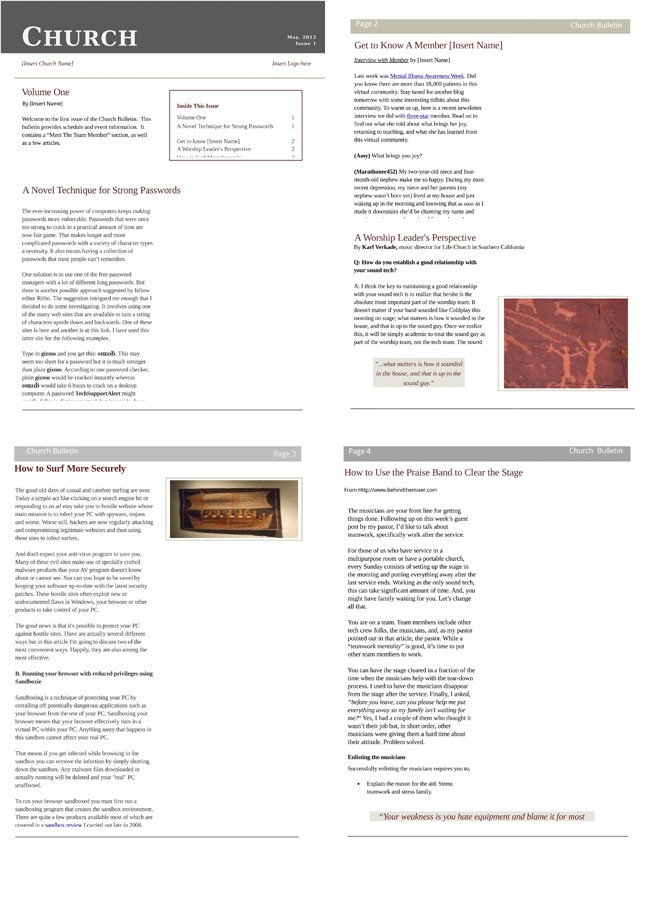 Free Church Newsletter Templates Editable in Microsoft Word