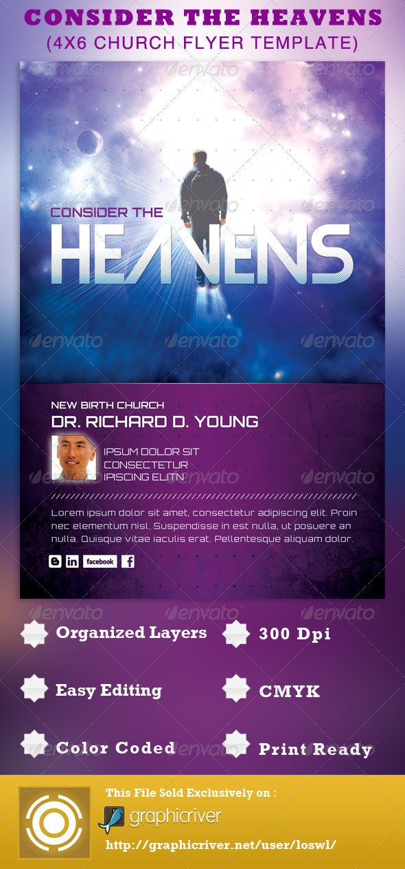Consider the Heavens Church Flyer Template by loswl
