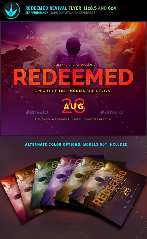 Redeemed Revival Church Flyer Template by SeraphimBlack
