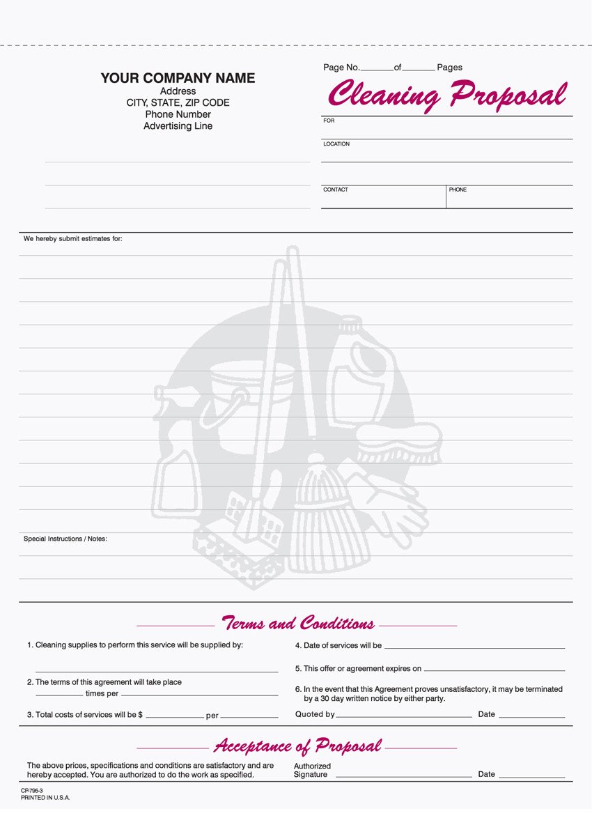 9 Best of Free Printable Cleaning Business Forms
