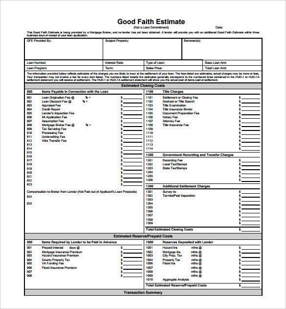 26 Blank Estimate Templates PDF DOC Excel ODT