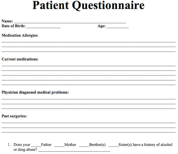 Patient Questionnaire