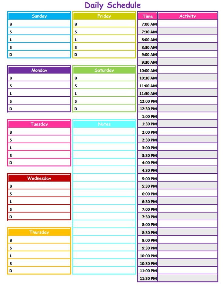 1 2 3 Neat & Tidy Daily Schedule Free Printable