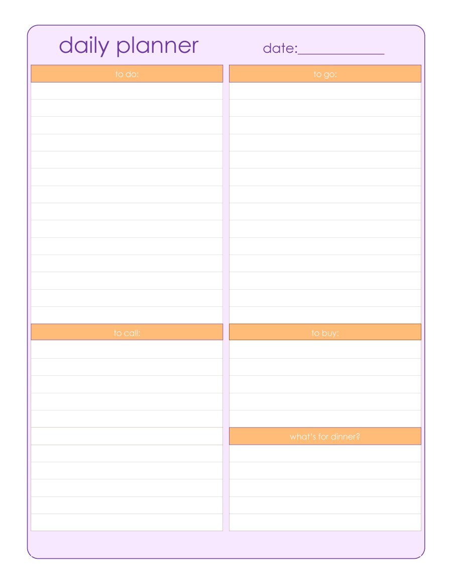 40 Printable Daily Planner Templates FREE Template Lab