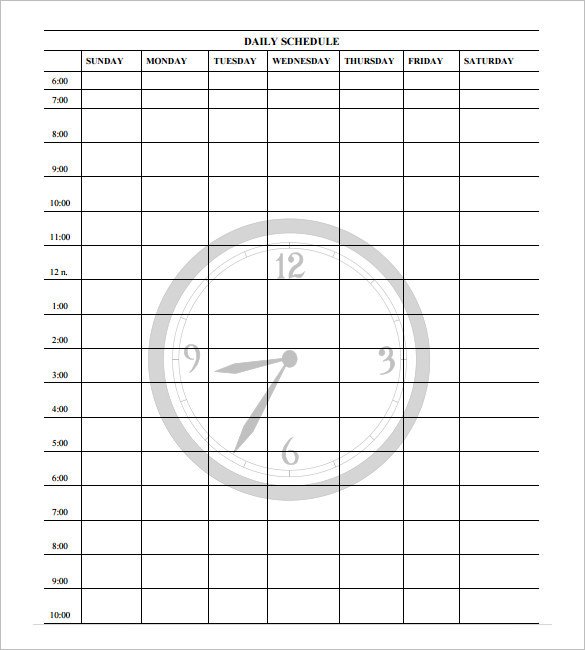Daily Schedule Template 37 Free Word Excel PDF