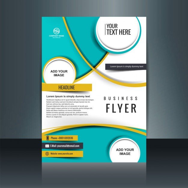 Business flyer template with circular shapes Vector