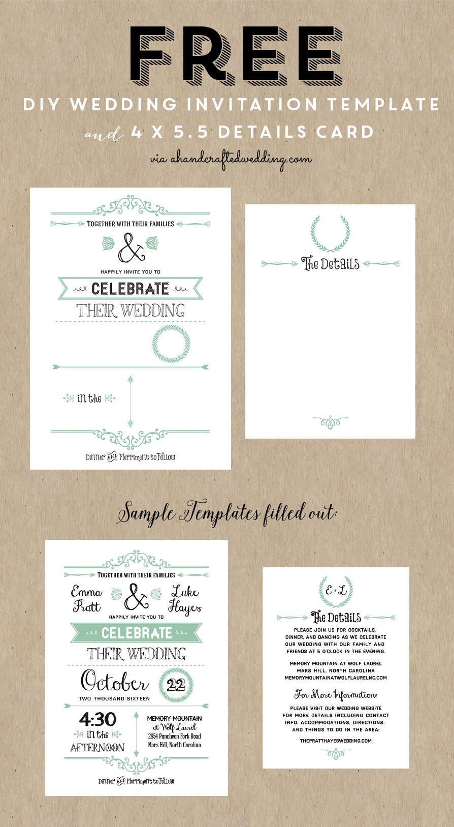 Best 25 Free wedding invitation templates ideas on