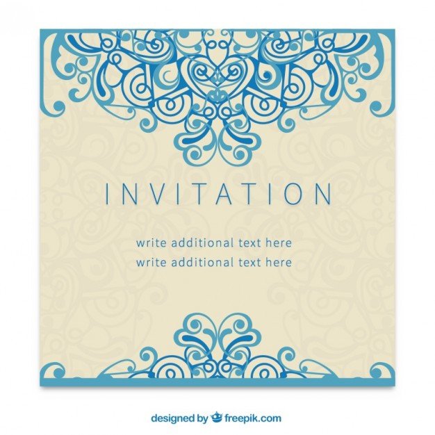 Retro invitation in ornamental style Vector