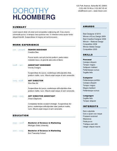 22 Contemporary Resume Templates [Free Download]
