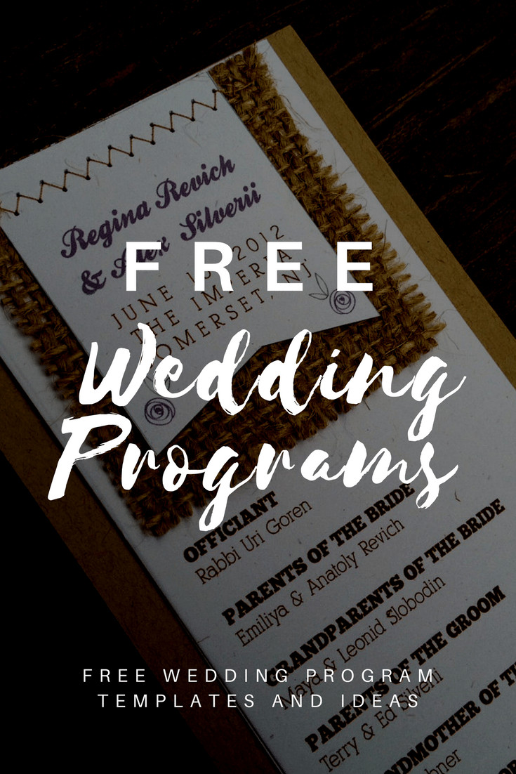 Free Wedding Program Templates