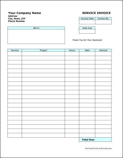 Free Blank Invoice Form
