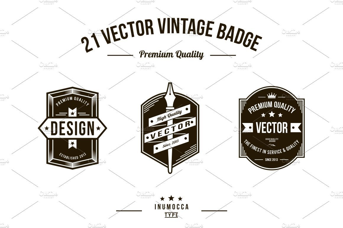 21 Vintage Badges EDITABLE TEXT Logo Templates