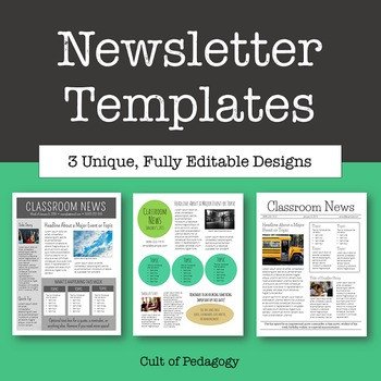 Newsletter Templates Editable by Cult of Pedagogy