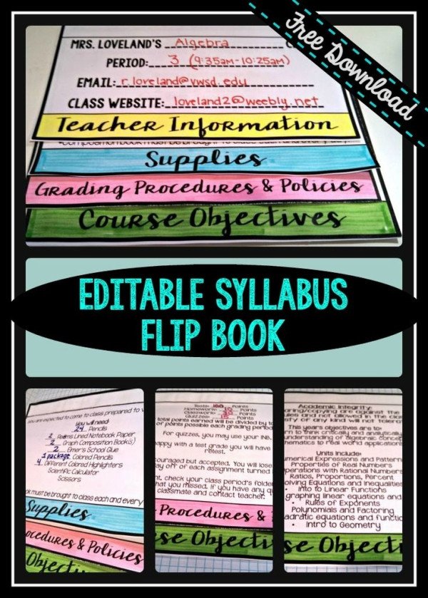 Free Editable PowerPoint for Creating a Flip Book Syllabus