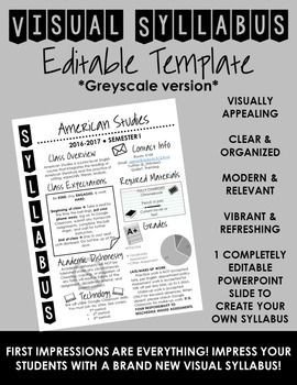 Visual Syllabus Editable Template Create your own