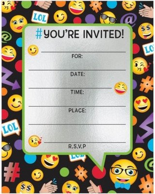 Amazing Deal on Emoji Foil Birthday Party Invitations 8